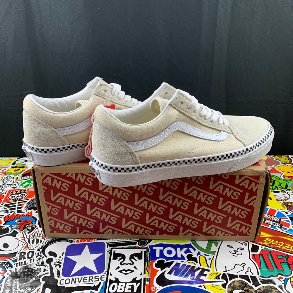 Vans Old Skool Tan Checkered Womens Various Sizes - Picture 2 of 13